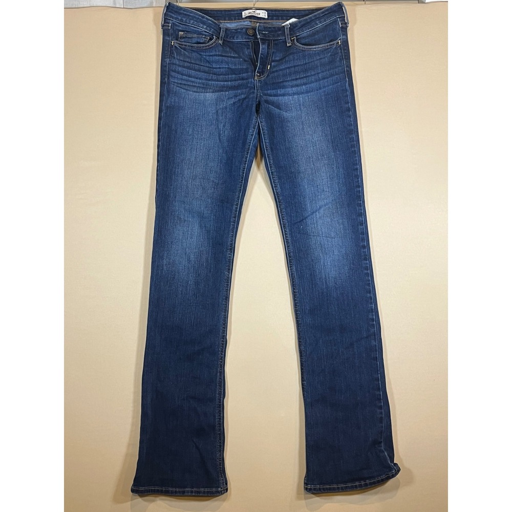 Hollister Bootcut Jeans Womens 7L W28 L35 Dark Wash Denim Long Inseam